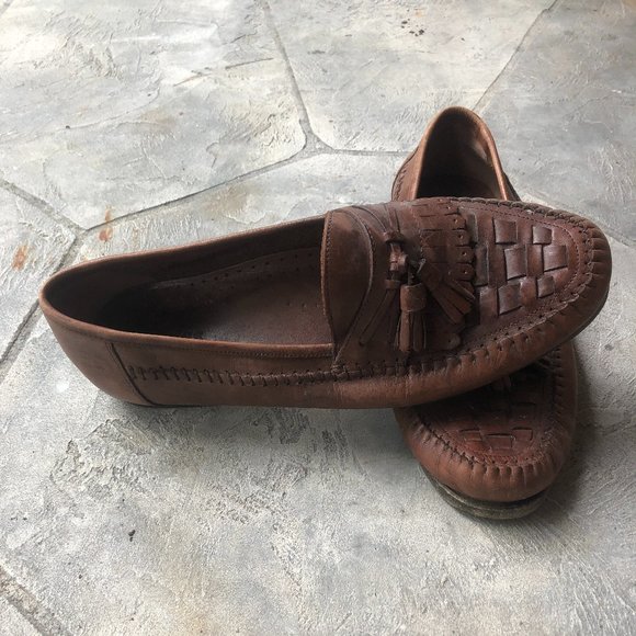 Men\'s Bass Brown Leather Tassel Loafers 10.5M main image 8